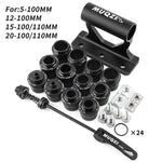 MUQZI Thru Axle Fork Mount Bike Rack | Quick Release Bicycle Carrier for Car Roof Truc close-up view