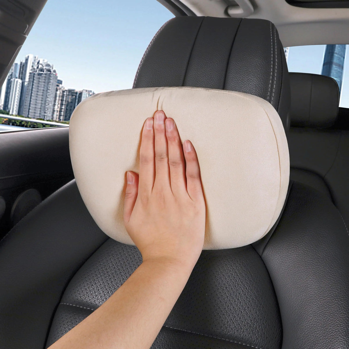 2PCS Memory Cotton Car Headrest Neck Support Car Accessories Seat Class Soft Universa alternate view