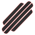 4pcs Rubber Car Door Sill Scuff Covers Black Door Panel Guards Protector Trim Anti-scrat detail view