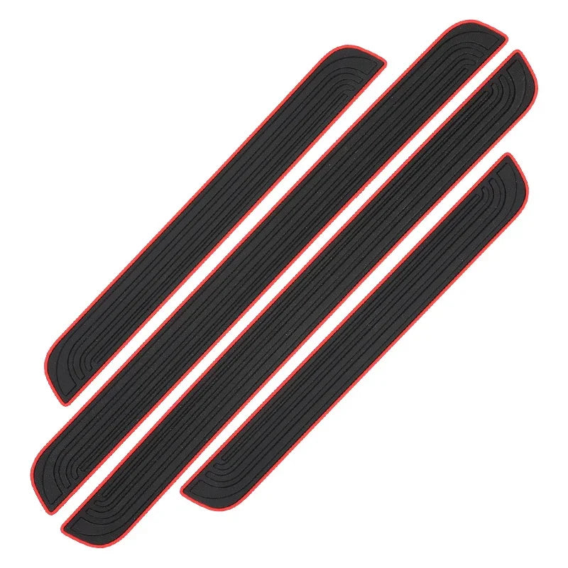 4pcs Rubber Car Door Sill Scuff Covers Black Door Panel Guards Protector Trim Anti-scrat detail view
