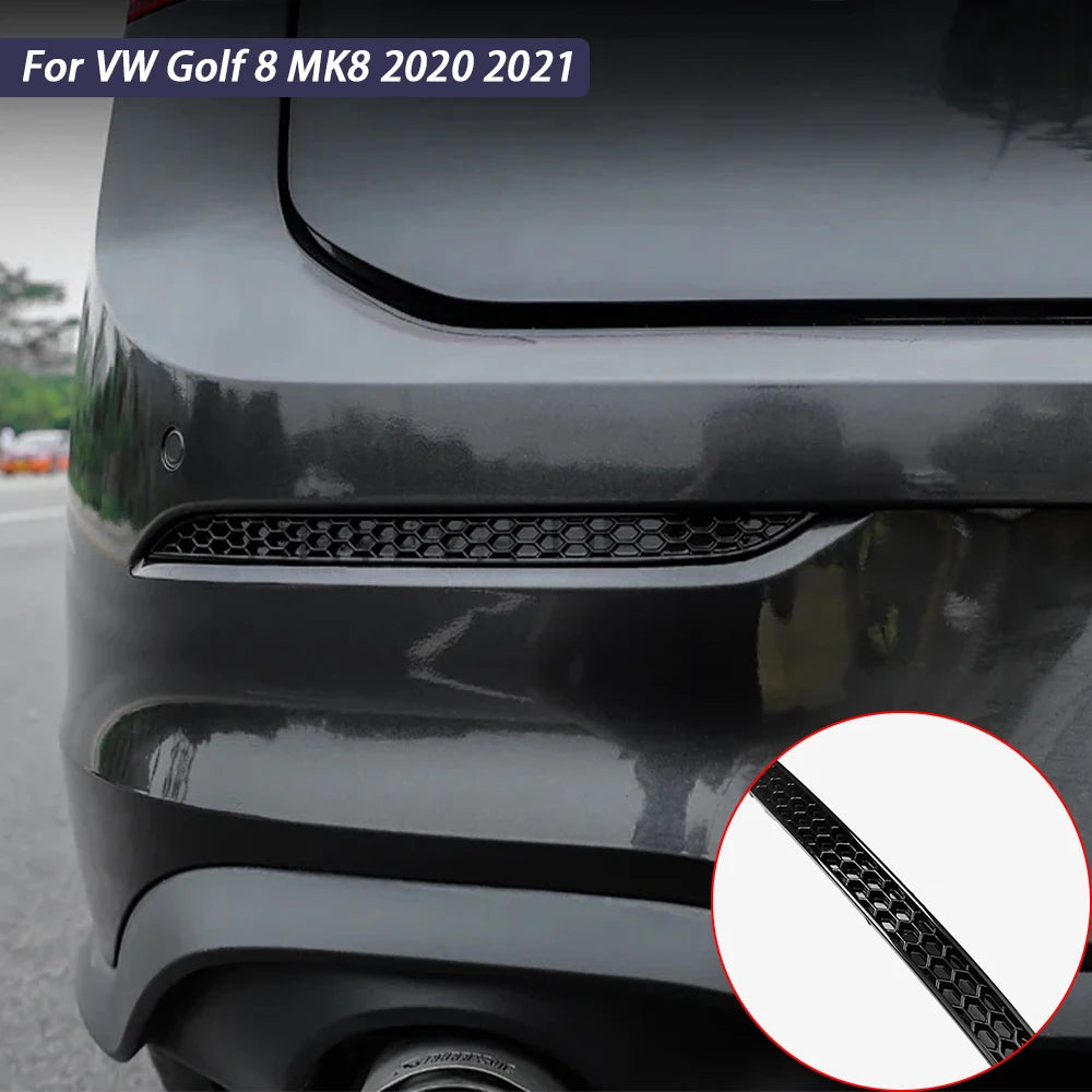 For VW Golf 8 MK8 Accessories 2020 2021 Honeycomb Style Rear Bumper Fog Light Lamp Cover Trims Auto