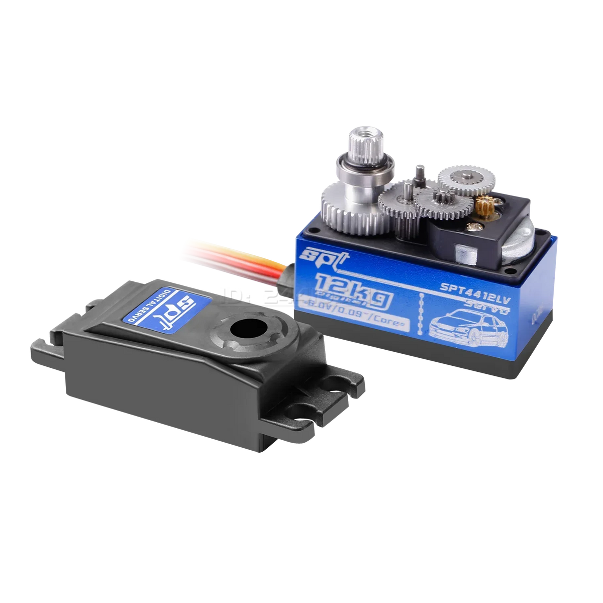 12KG 20KG Metal Gear Low Profile Digital Servo SPT 4412LV 180° Short Body for 1:10 1: alternate view