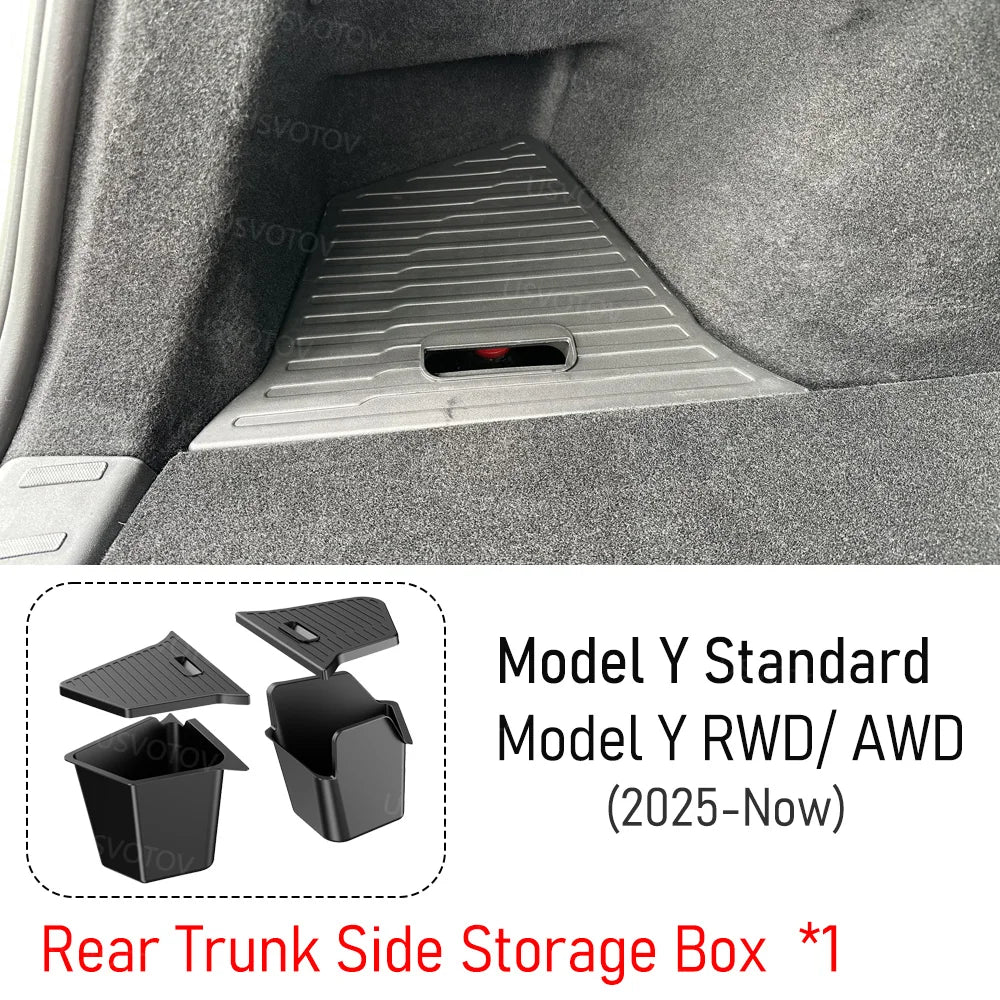 Center Console Organizer for Tesla Model Y Standard RWD 2026 Accessories Trunk Side Storage Box Cup Holder Brake Gas Pedal Cover