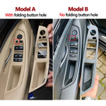 7pcs Set LHD Interior Armrest Door Pull Handle Panel Inside Trim Cover For BMW 5 Series detail view
