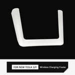 for Tesla Model Y Launch Juniper 2025 Model 3 Highland 2024 White leather Center Console Wireless charging frame Cover