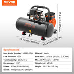 Air Compressor 750W-3000W Oil Free Quiet Portable Pump | Auto Repair & Tire Inflati additional angle