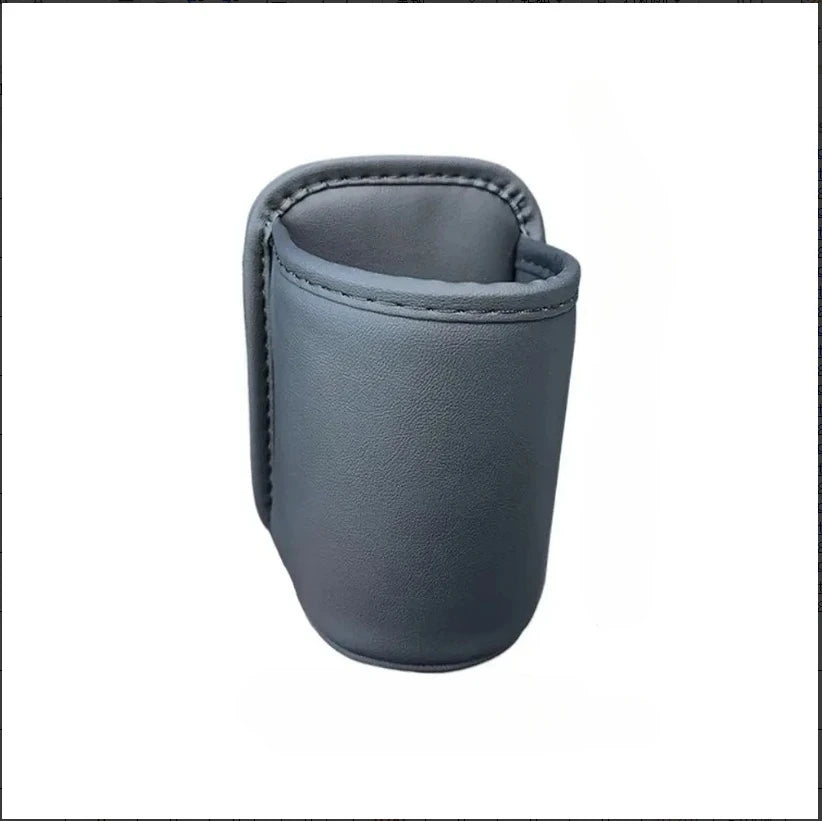 Leather Car Door Cup Holder Storage Bin Black alternate view