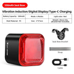 WEST BIKING Bike Tail Light Smart Sensing MTB Road Bike Rear Light IPX5 Waterproof Type- detail view