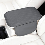 1PC Diamond Pattern PU Leather Car Center Console Armrest Cover, Protector with Dual Storage Pockets, Wear-Resistant