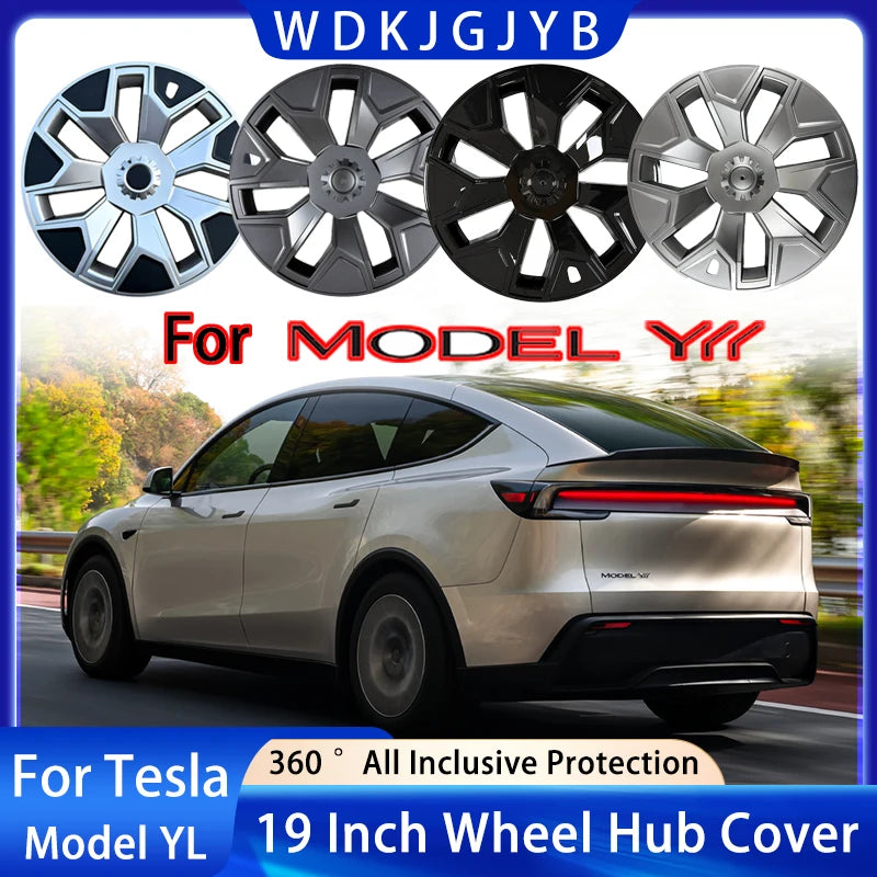 For Tesla Model YL 2026 4 Pack Hub Caps | 19 Inch Wheel Cover Set