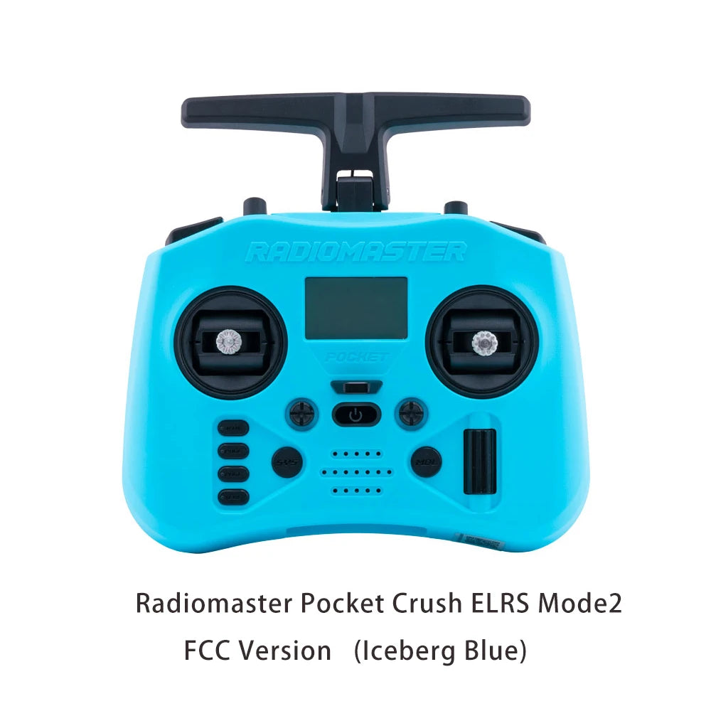 RadioMaster Pocket Crush Preinstalled EdgeTX ExpressLRS Hall Gimbal Transmitter Remote close-up view