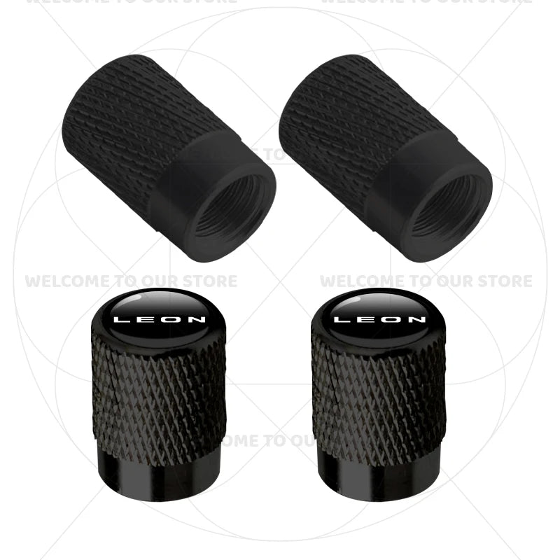 For Leon Racing Flag Emblem 5F MK2 MK3 FR VZ5 Race Flag 4Pcs Aluminum Car Tire Valve alternate view