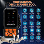 OBD2 Scanner Diagnostic Tool Code Reader for All OBDII Cars | Read & Clear Engine Codes, Live Data Stream, Battery Test, I/M Readiness, O2/EVAP Test, OBDII/EOBD