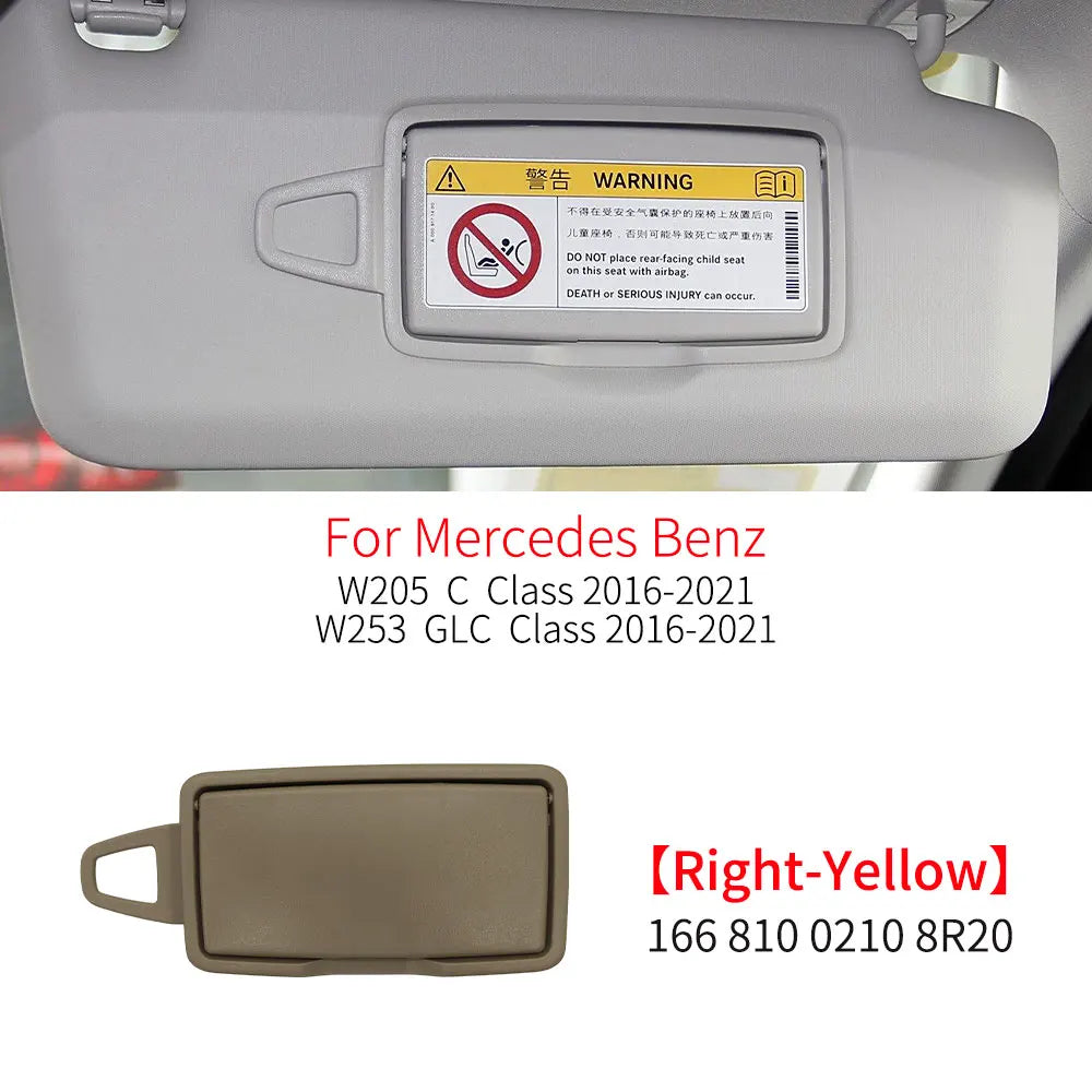 Car Interior Front Sun Shade Visor Makeup Cosmetic Mirror Cover For Mercedes Benz C GLC Class W205  W253 C180 C200 GLC260 GLC300