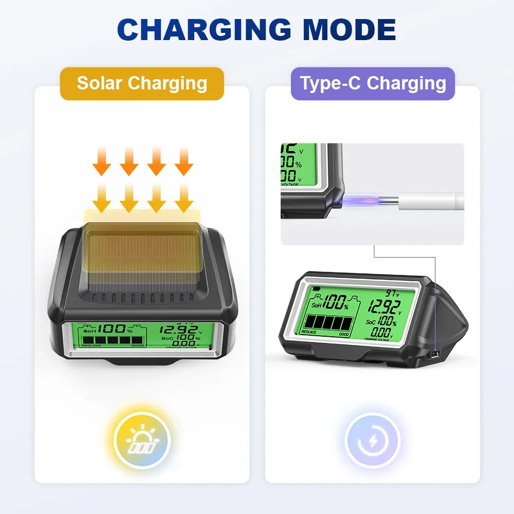 ANCEL BM200 PRO 12V Car Battery Capacity Tester Monitor LED Display Waterproof SOH SOC Battery Health Analyzer Auto Tester Tools