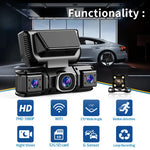 4-Channel 360° Dash Cam | 1080P, WiFi App, 24H Parking Monitor alternate view