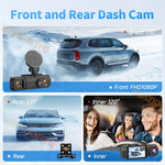 WIFI Dash Cam for Car | 2/3 Channel 1080P Front Rear Video Recorder close-up view
