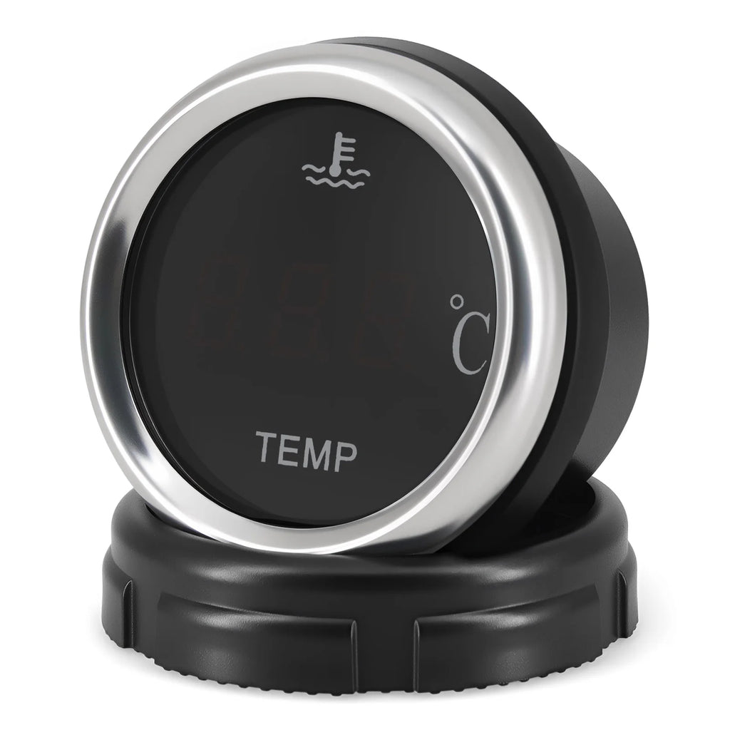 Red LED Water Temperature Gauge 52mm | 0-120℃ Temp Sensor with Flashing Alarm detail view