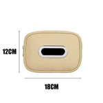 Car Tissue Box Holder with Fix Strap for Console, Armrest, Visor and Backseat