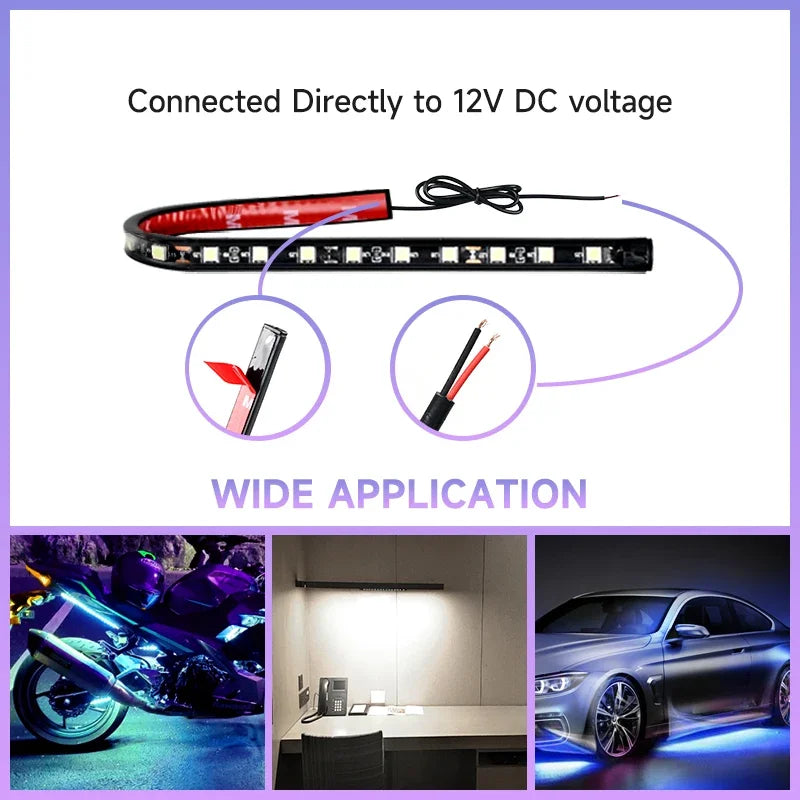 Car Ambient LED Strip Lights 2pcs 12V Waterproof detail view