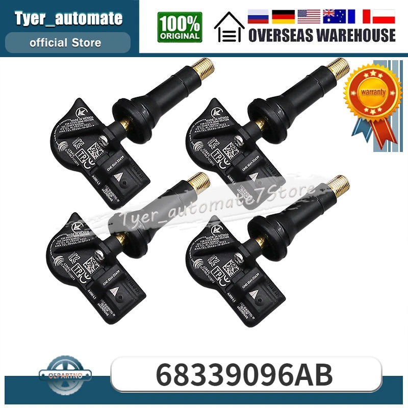 4PCS TPMS Tire Pressure Monitor Sensor for Jeep Grand Cherokee 2021-2022 Grand Wagoneer 2022 Wrangle
