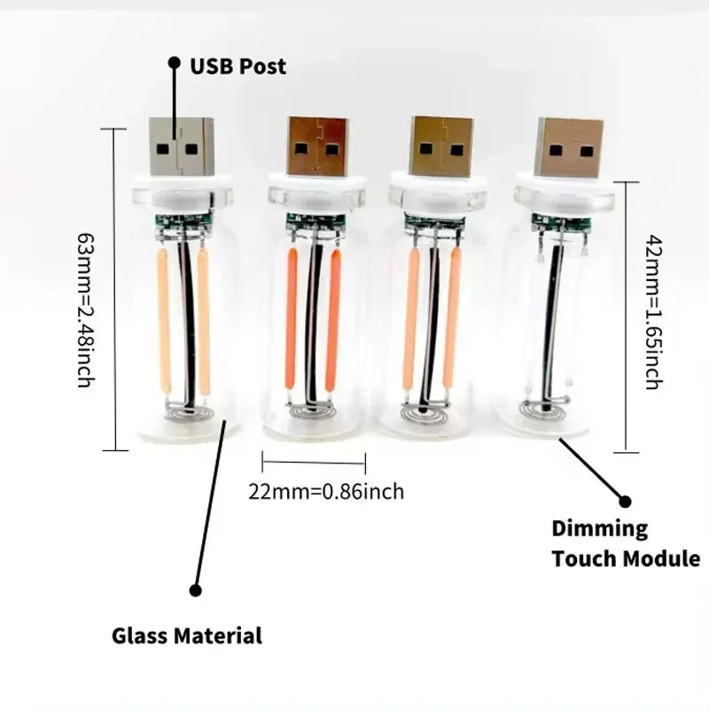Touch Dimmable USB LED Filament Night Light lifestyle view