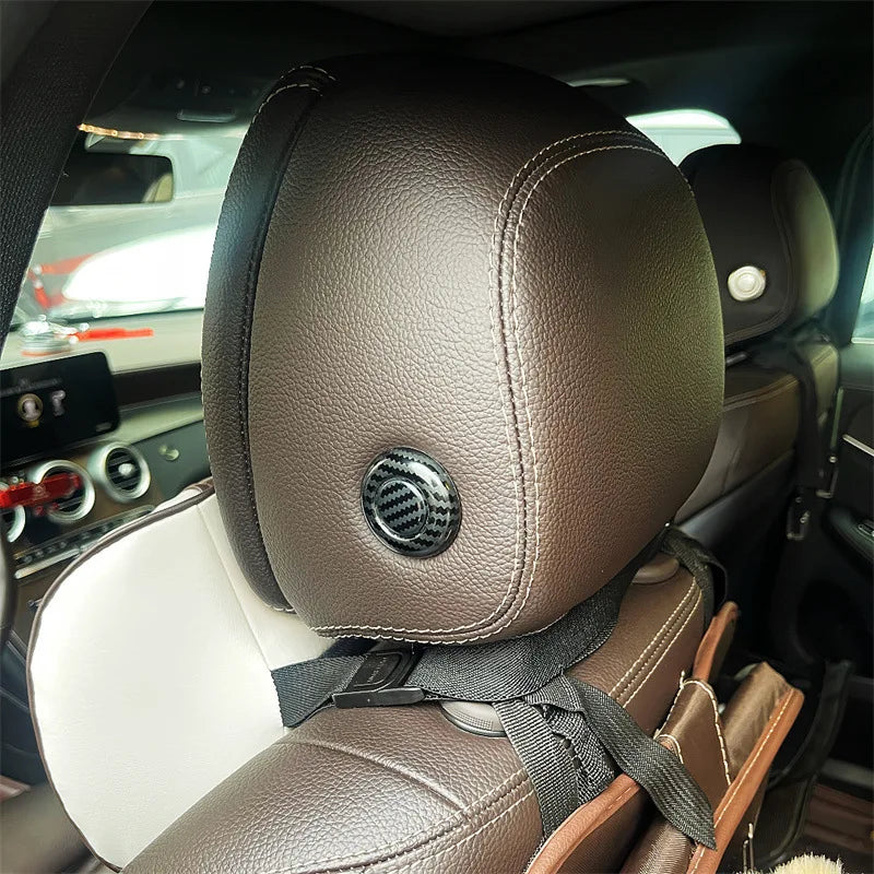 Car Headrest Adjustment Button Sequins Trim For Mercedes Benz C W205 E W213 GLC X253 alternate view