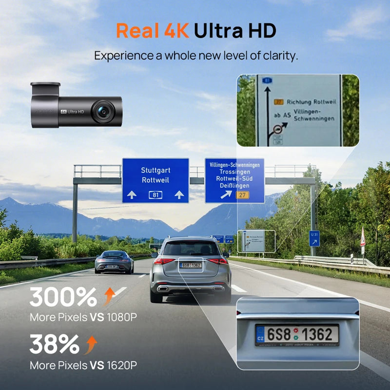 70mai M310 Plus 4K Dash Cam | True 4K 2160P with WDR and Voice Control alternate view