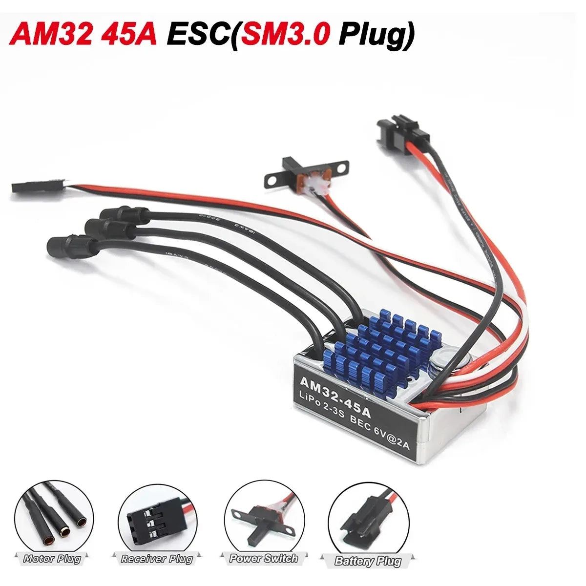 2322 2600KV 2830 2400KV Brushless Motor AM32 45A for 1/12 RC Crawler Car Off Road Car MN82 MN168 MN78 MN86 MN128 Power Kit