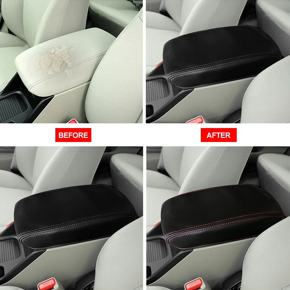Car Microfiber Leather Armrest Box Cover Center Console Lid Cover Interior Accessories For Honda Civic 9th Gen 2012 - 2015