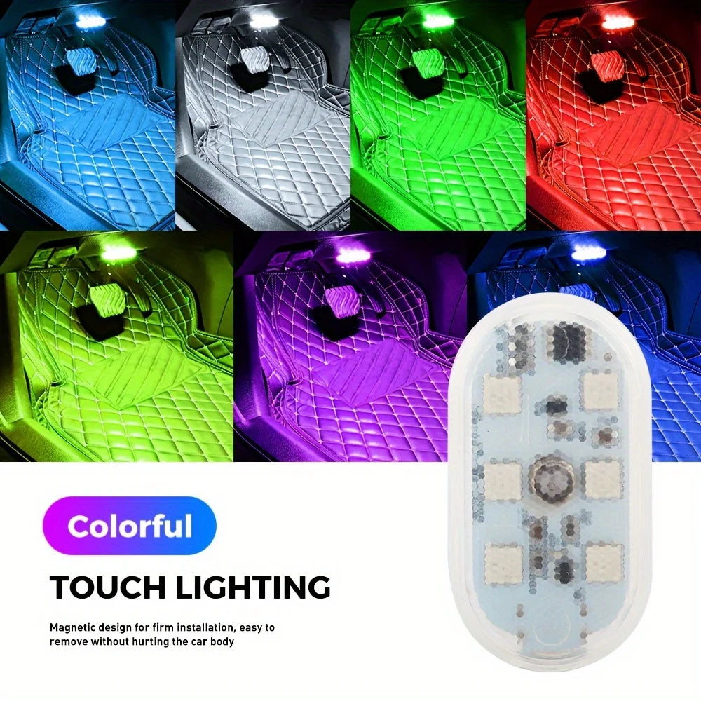 LED Mini Car Door Light Wireless Rechargeable close-up view