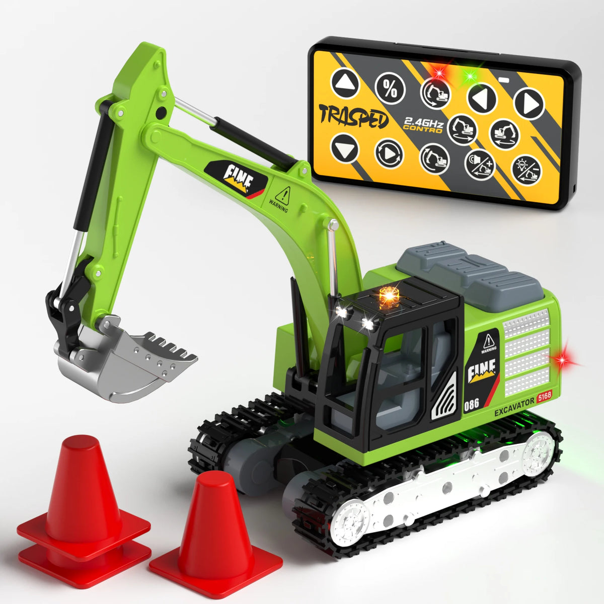 1:64 Metal Remote Control Engineering Car Set close-up view