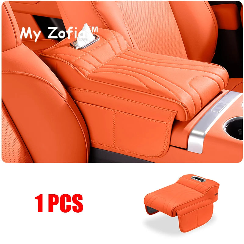 For JETOUR T2 Shanhai T2 2024 2025 2026 Car Armrest Box Height Increase Pad Leather Protective Cover Storage Bag Car Accessories