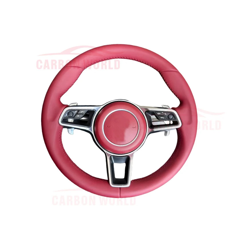 Customized Leather Car Steering Wheel For Porsches 911 996 Cayenne 958 718 Boxster 918 Cayman Macans Panamera Taycan GT RS 970