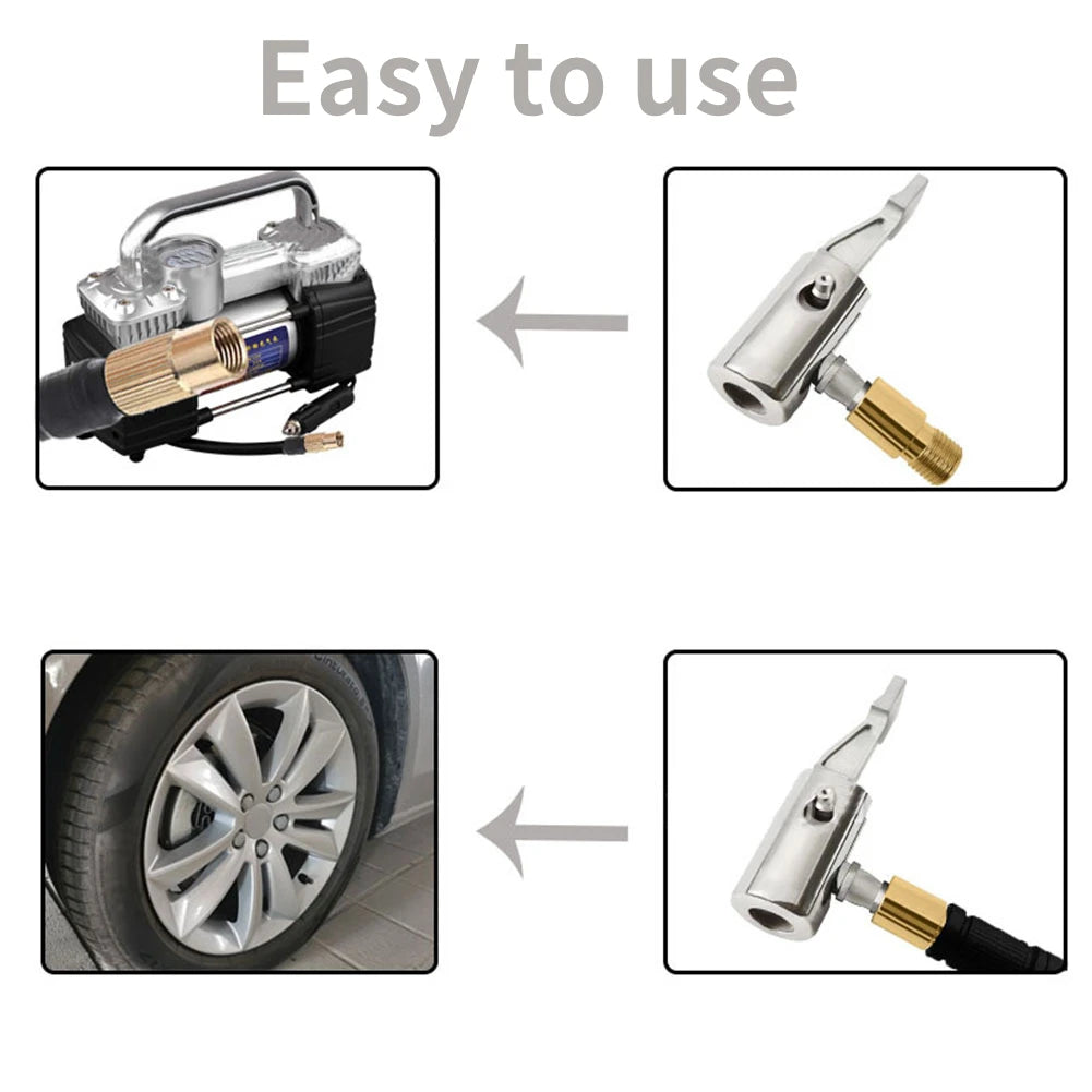 Metal Locking Air Tire Chuck For Car Tire Inflator detail view