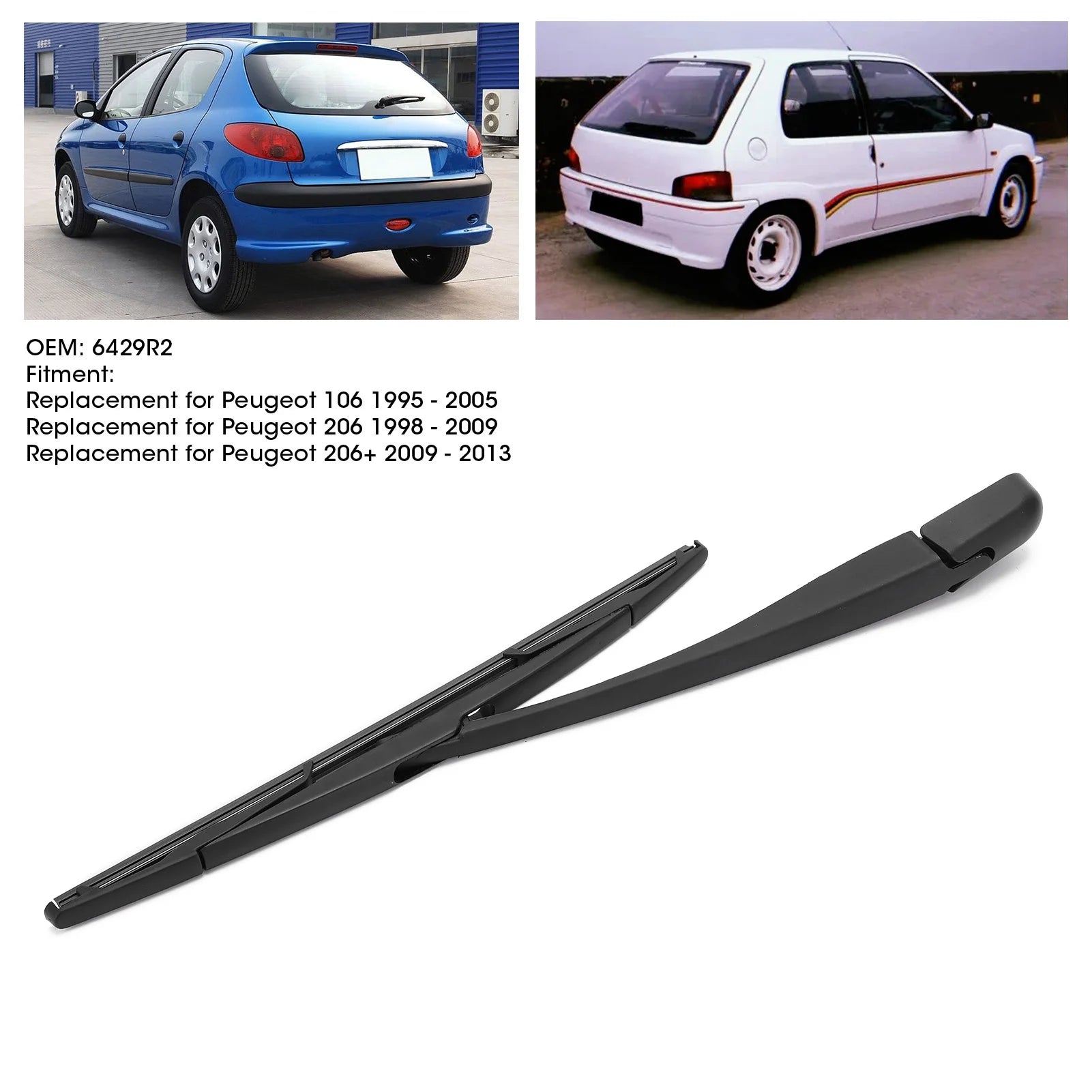 6429R2 Rear Wiper Arm and Blade Kit | Direct Replacement for Peugeot 106, 206, 206+ lifestyle view