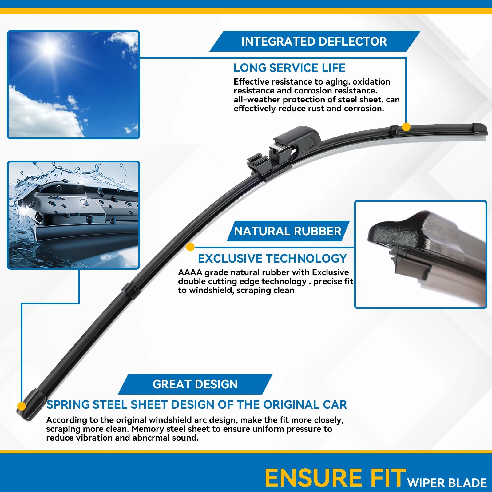 Audi A8 D3 Wiper Blades 2002-2009 | 24"+23" Front Windshield Replacement Set lifestyle view