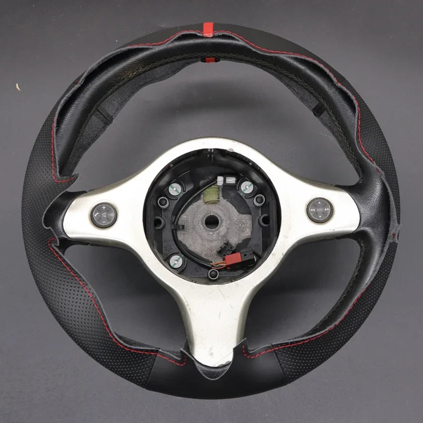Black Faux Leather Car Steering Wheel Cover for Alfa Romeo 159 2005-2012 Brera Spider Sp detail view