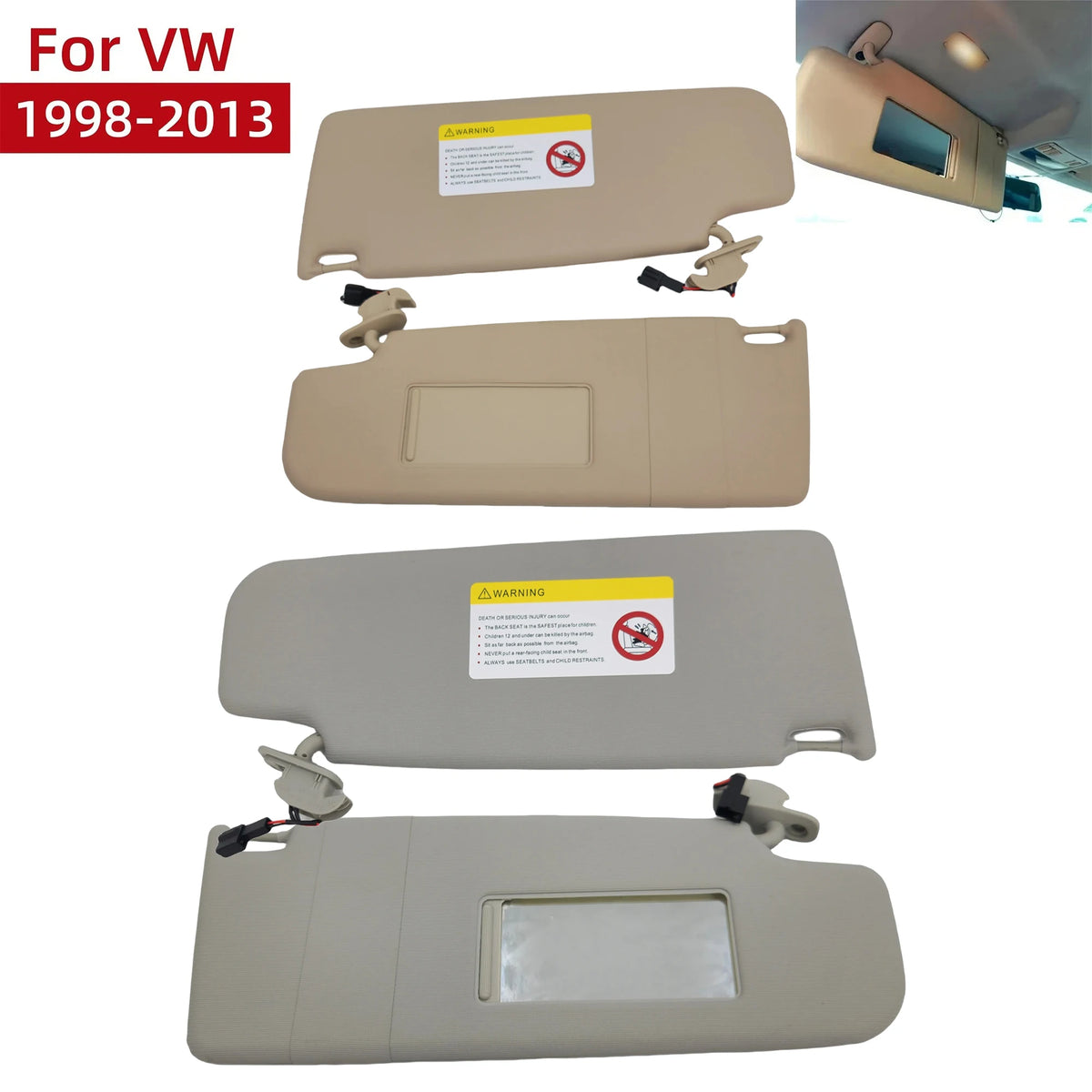 Car Sun Visor With Mirror Sunshade Panel For VW Volkswagen Golf 4 Jetta MK4 Passat Beetle Skoda Superb SEAT Leon Front 1998-2013