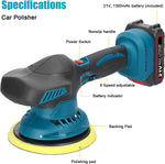 New Cordless Car Buffer Polisher 6 Speed Adjustable With 2 12V Batteries Powerful Portable Orbital Polisher For Household Cleaning Metal Polishing Wood Sanding And Rust Removal