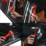 Car Emergency Safety Hammer Seat Belt Cutter Window Glass Breaker close-up view