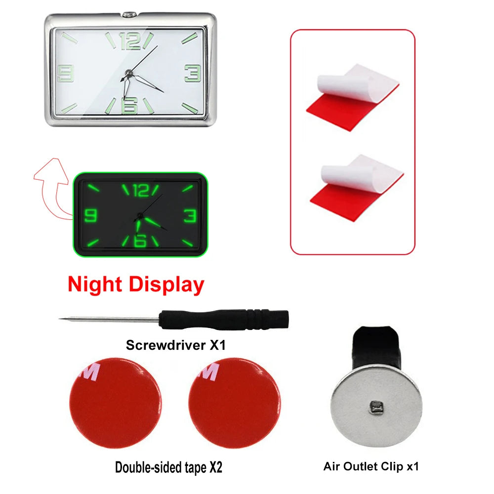 High Quality Car Clock Automobile Internal Stick-On Mini Digital Fashion Watch Auto Quartz Clock Watch Car Ornaments Accessories