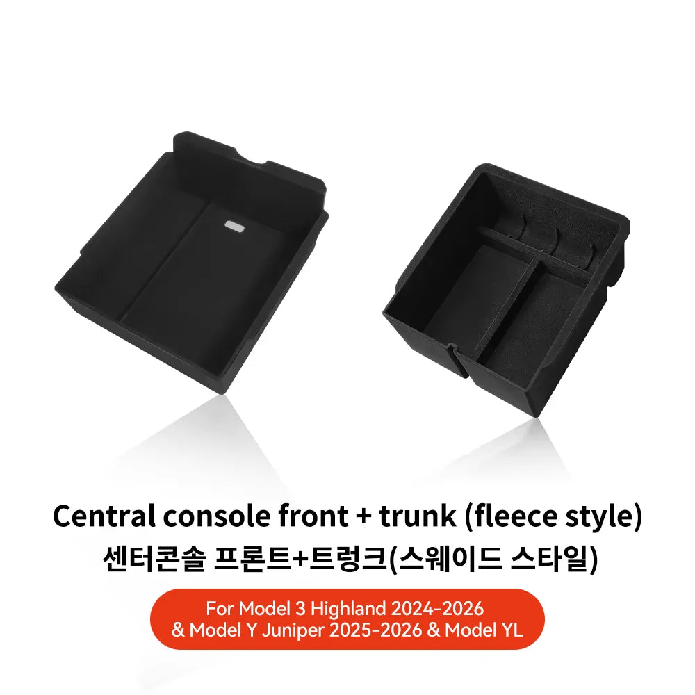 For Tesla Model 3/Y/Highland/Juniper 2026 Center Armrest Hidden Storage Box | Cup Hol lifestyle view