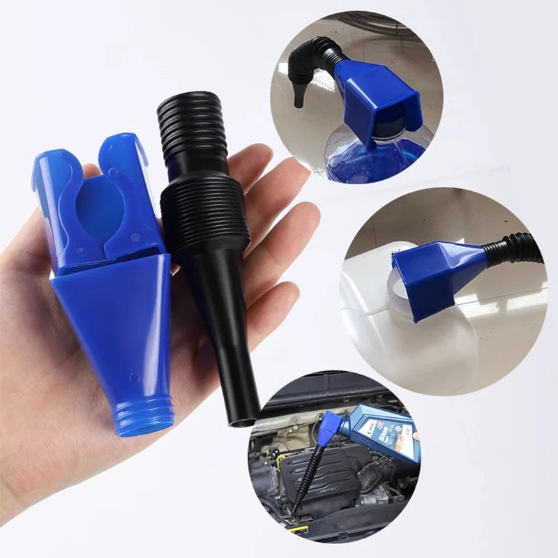 Universal Telescopic Car Refueling Funnel Engine Oil Filter Transfer Funnels Foldable close-up view
