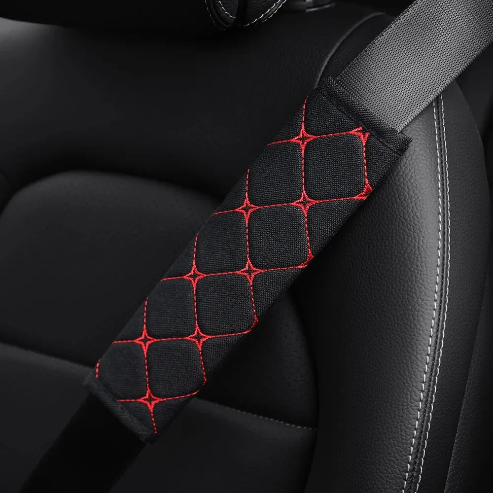 A Linen Embroidered Breathable Fabric Car Seat Belt Shoulder Strap Cover Insurance St lifestyle view