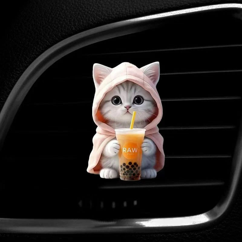 Car Outlet Vent Perfume Clips Cat Acrylic 2D Air Freshener Diffuser | Car Interior De alternate view
