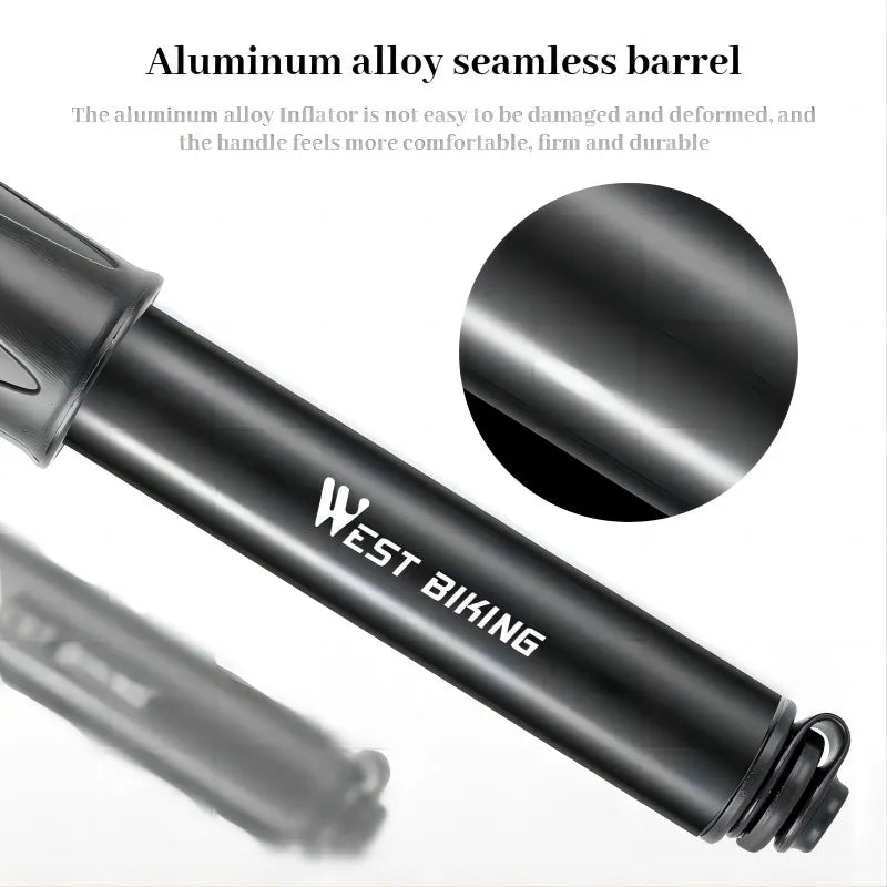WEST BIKING Mini Aluminum Alloy Bicycle Hand Air Pump | 100Psi Tire Inflator for Schrade detail view