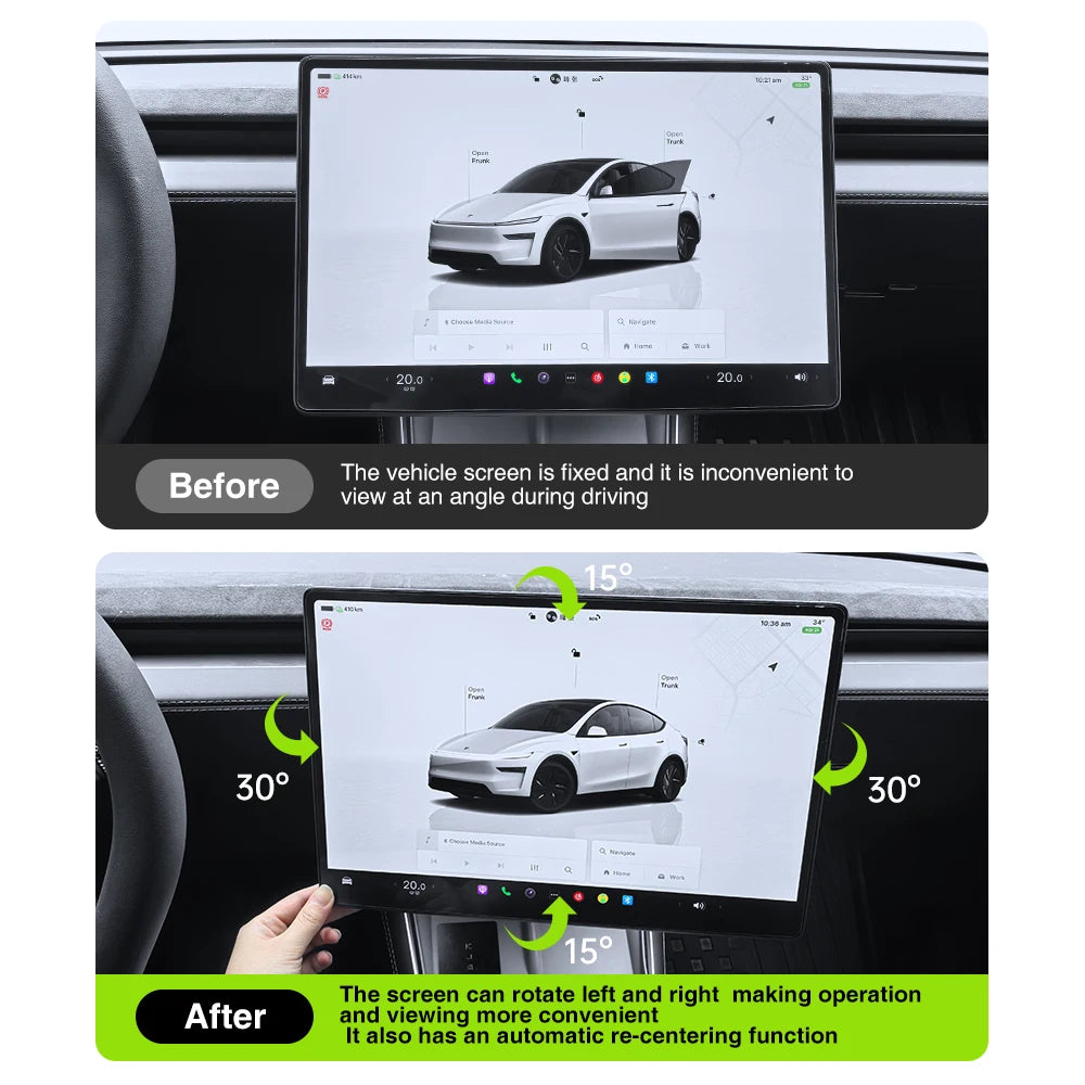 Heenvn Screen Swivel Mount for Tesla Model Y Juniper Model 3 Highland Car ABS Screen alternate view