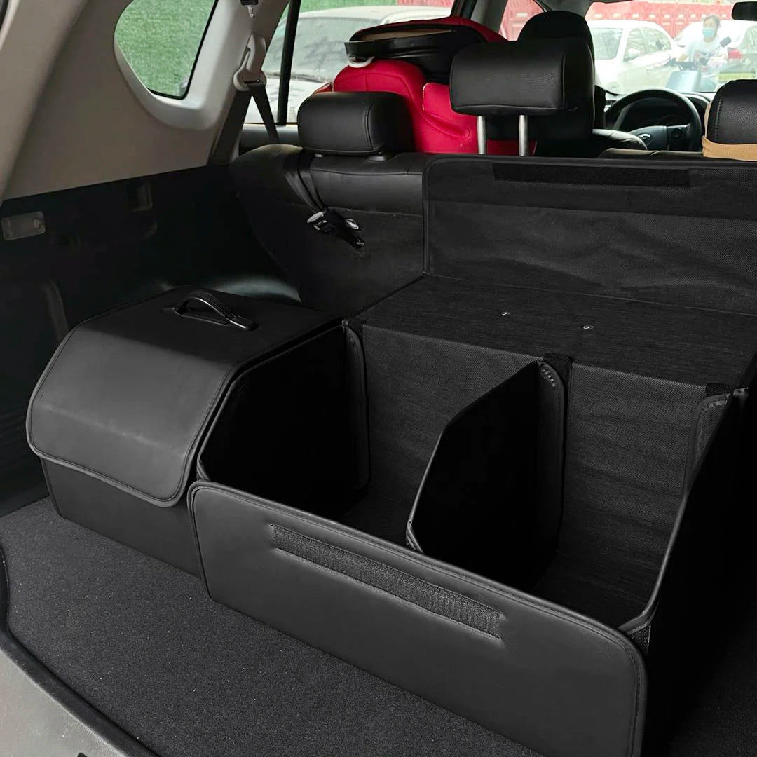 Storage Box PU Leather Multipurpose Collapsible Car Trunk Storage Organizer Car Trunk Organizer Stow