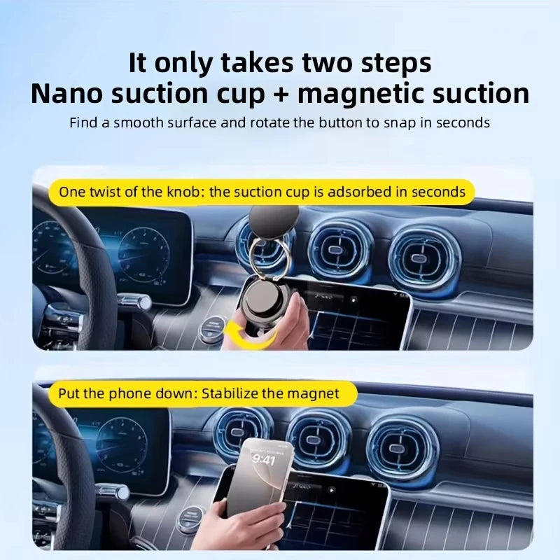 Magnetic Car Phone Holder | 360 Degree Rotating Vacuum Suction Cup Stand additional angle